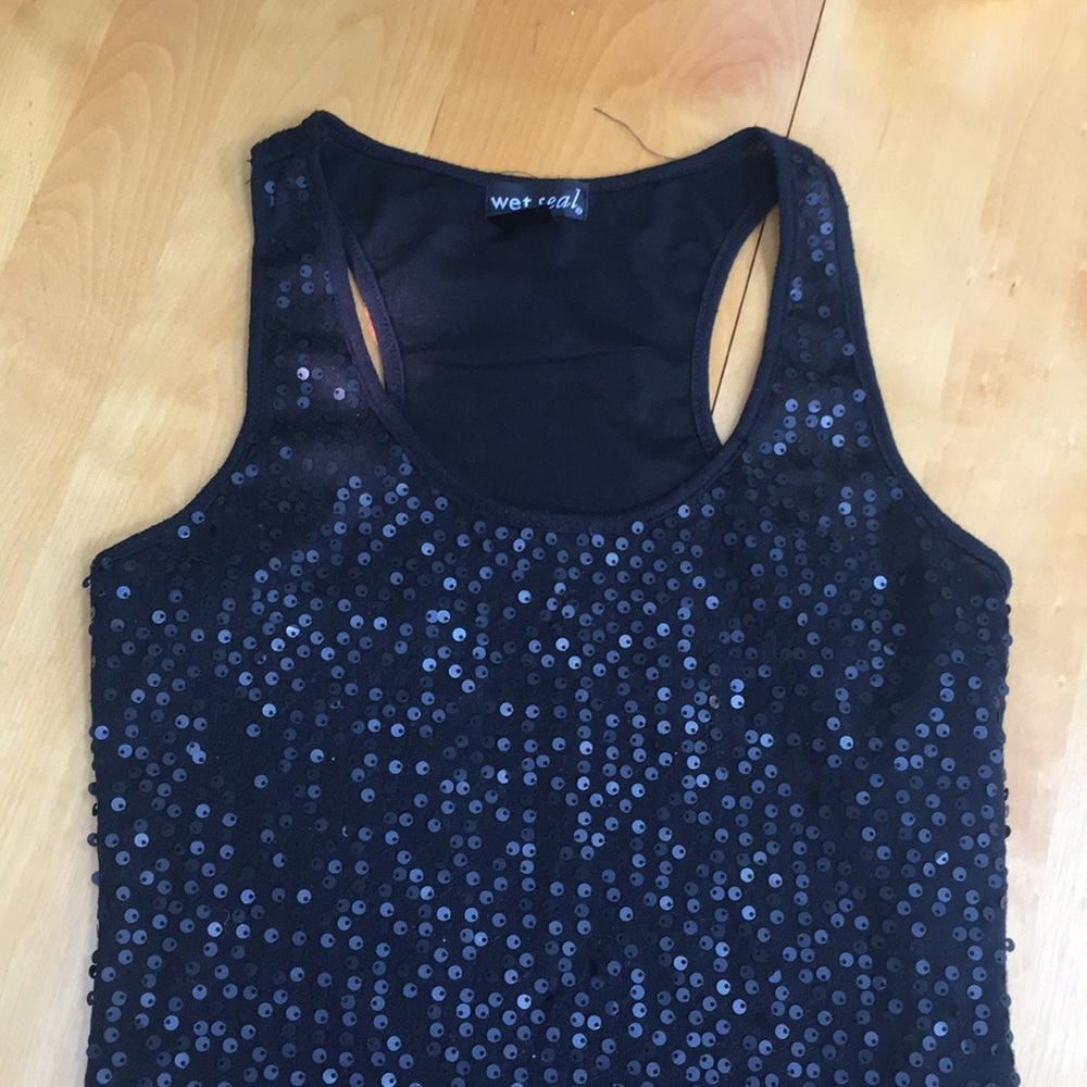 Black sequin tank top